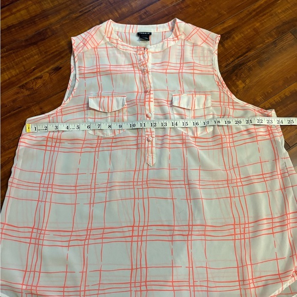 Torrid Womens Coral And Sheer White Sleeveless polyester Shirt Size 1x - Picture 11 of 15